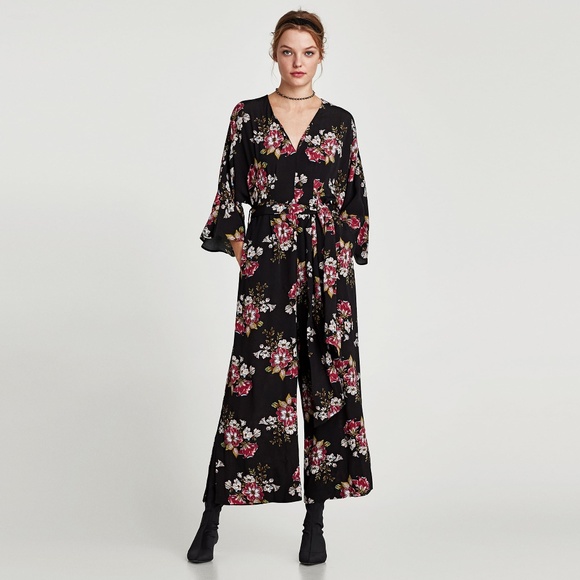 Zara - Floral Print Jumpsuit - XS - Picture 8 of 8